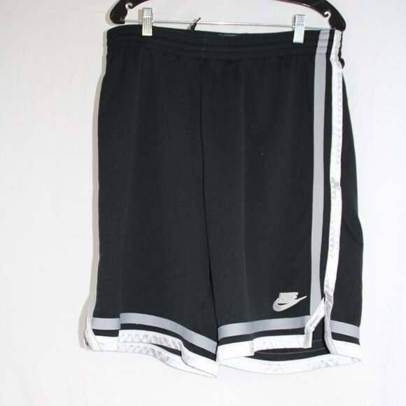 Nike Vtg 90s Basketball Shorts Men's XL Black with gray and white stripes Retro - Picture 1 of 7